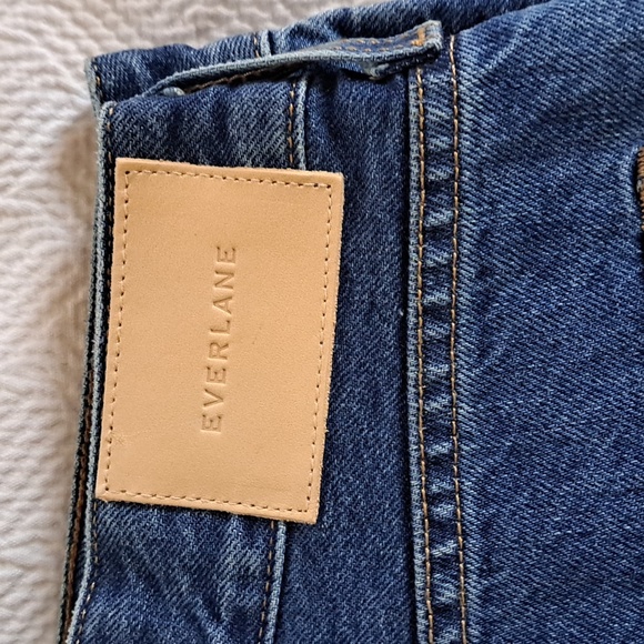NWOT EVERLANE Womens Curvy 90's Cheeky Straight 100% Cotton Med. Wash Jeans 33R - Picture 4 of 8